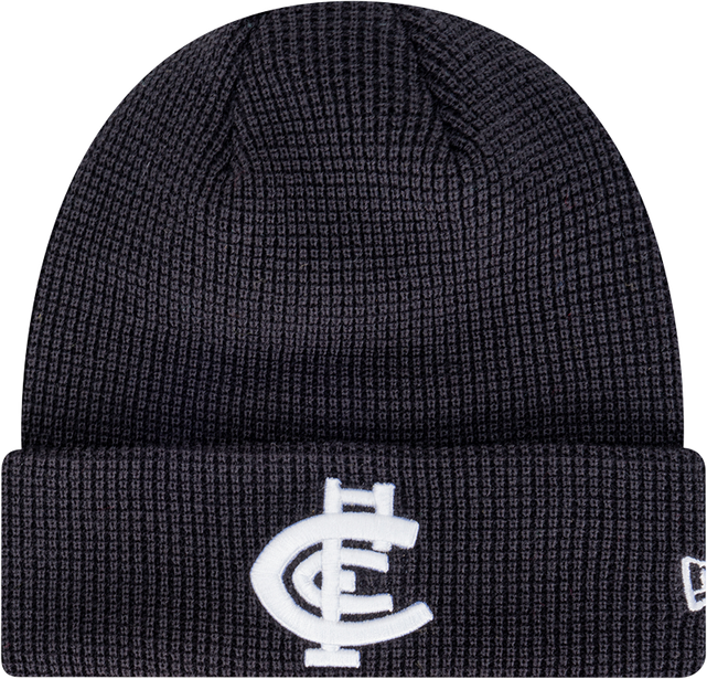 Front view of the Carlton New Era Waffle Knit beanie.