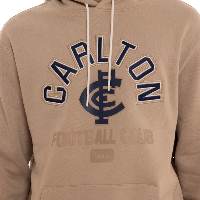 Side view of the sand-coloured Mens Carlton Hunter Hood.