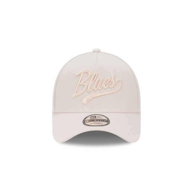 Front view of the Carlton New Era Script Stone A-Frame 9Forty cap.