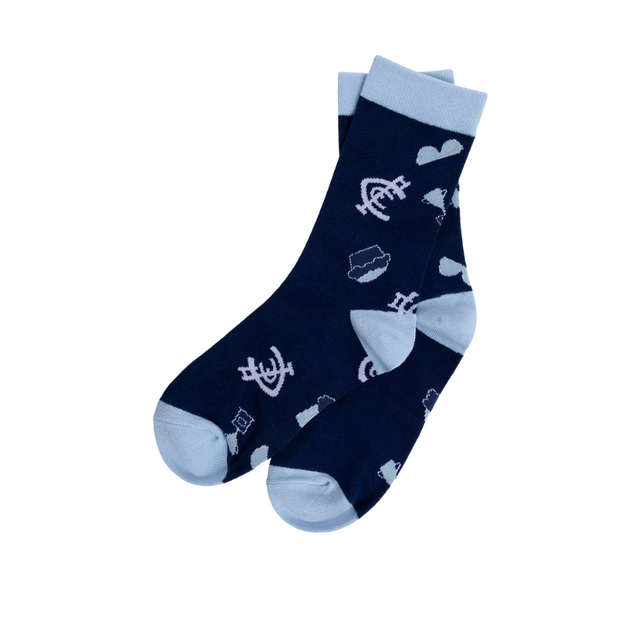 Close-up of the navy pair from the S24 Blues Socks 2-pack.