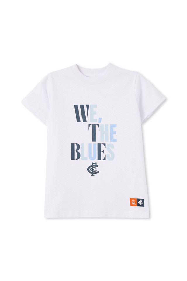 Back view of the Carlton AFLW Youth Lifestyle Tee by Cotton On.