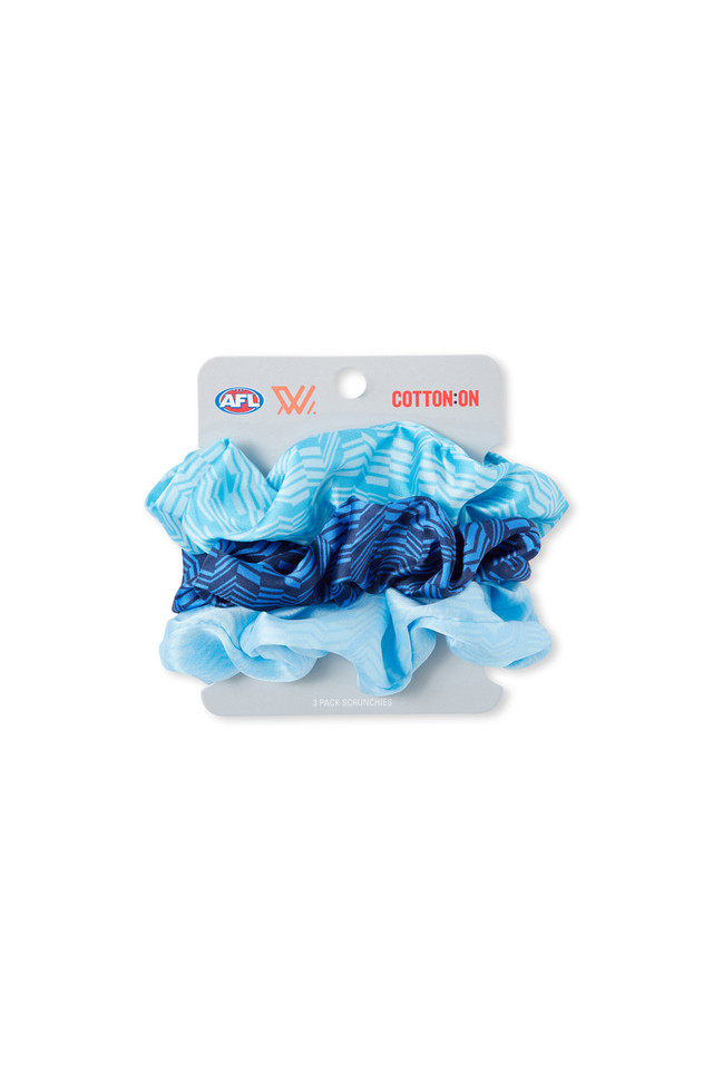Official Carlton AFLW Lifestyle Scrunchie 3-Pack by Cotton On.