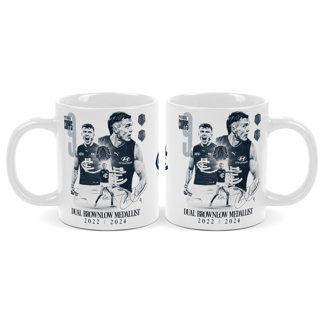 Official 2024 Patrick Cripps Brownlow Medal commemorative mug.