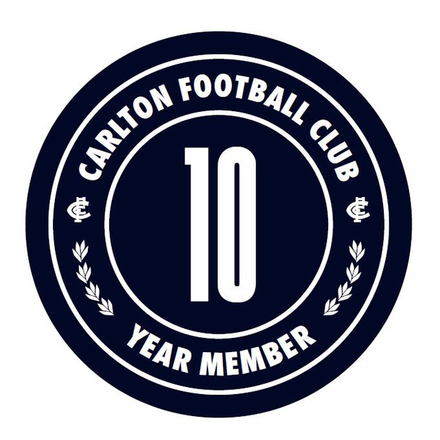 Official Carlton Member 10 Year Consecutive Pin by TPF.