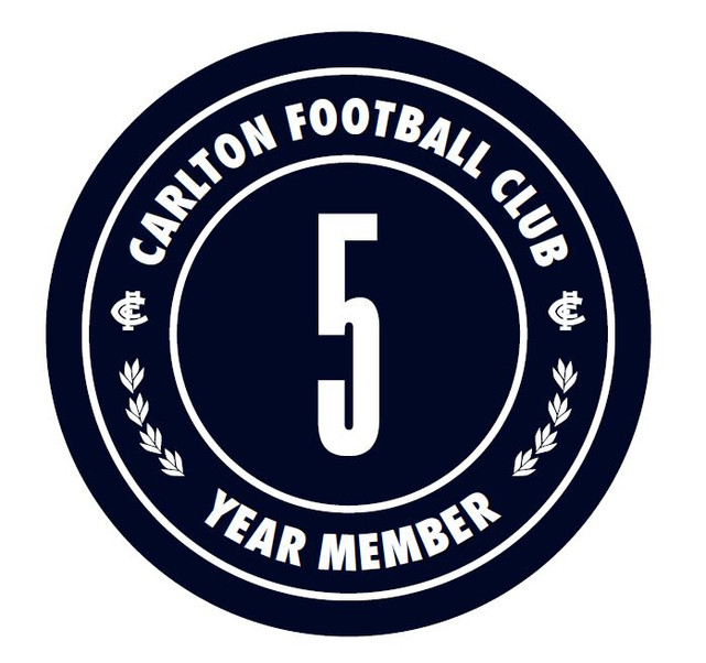 Official Carlton Member 5 Year Consecutive Pin by TPF.