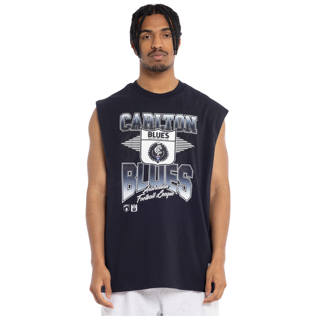 Front view of the Carlton Arena Muscle Tank by Mitchell & Ness.
