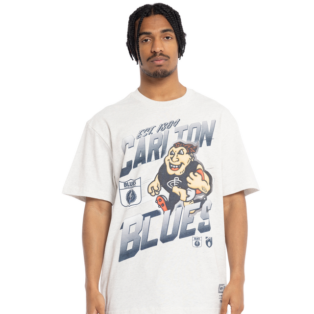 Front view of the Carlton Mascot Character Tee by Mitchell & Ness.