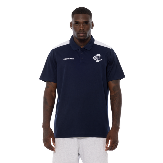 Flat lay of the 2025 Carlton Member Adult Polo.