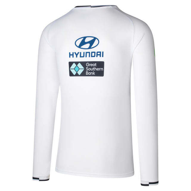 Back view of the 2025 PUMA Mens Long Sleeve White Training Tee.