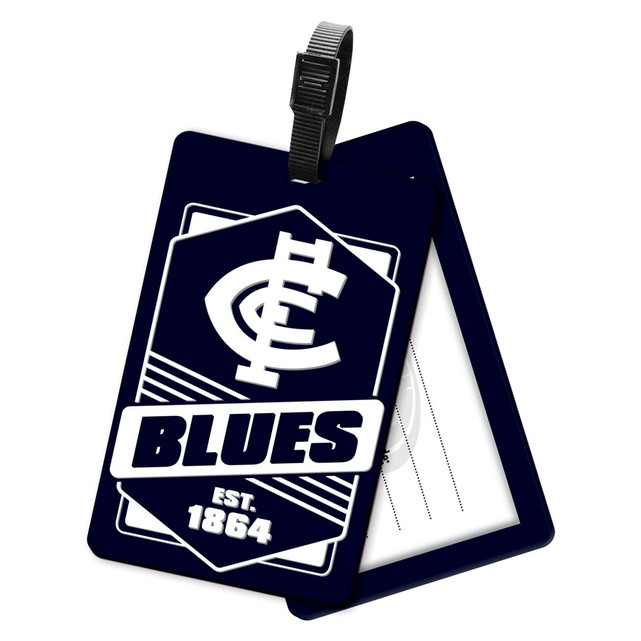 Official Carlton Bag Tag by Licensing Essentials, made of rubber.