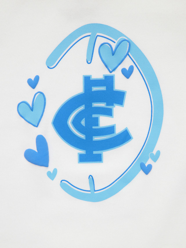 Close-up of the heart graphic on the Kids Team Heart Tee.