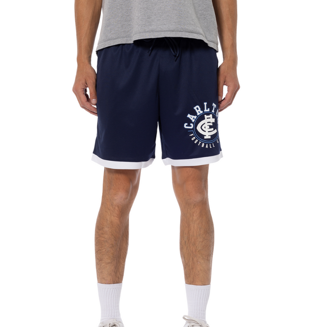 Front view of the Carlton Mens Mesh BBall Shorts by NAR.