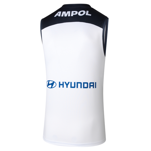 Back view of the 2025 Carlton PUMA Mens Clash Guernsey.