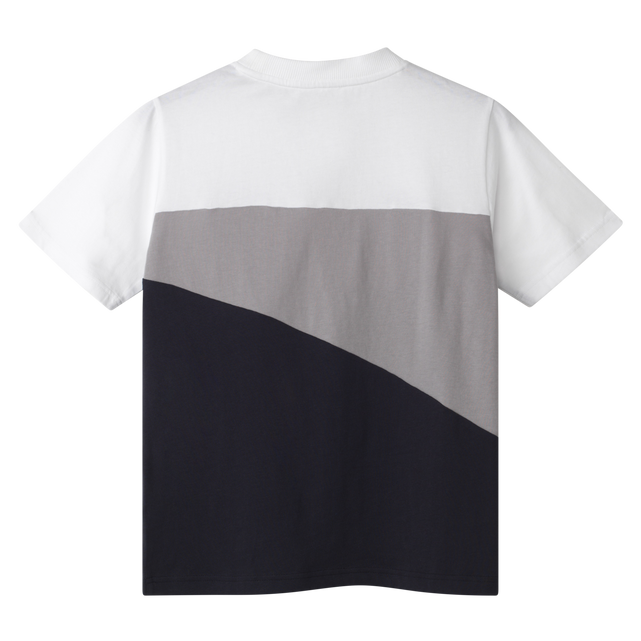 Angled back view of the 2025 PUMA Youth White 90s Tee.