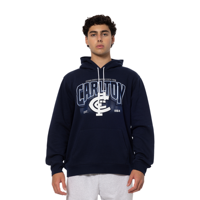 Front view of the 2025 Carlton Men's Wordmark Hood (Hoodie) by NAR.