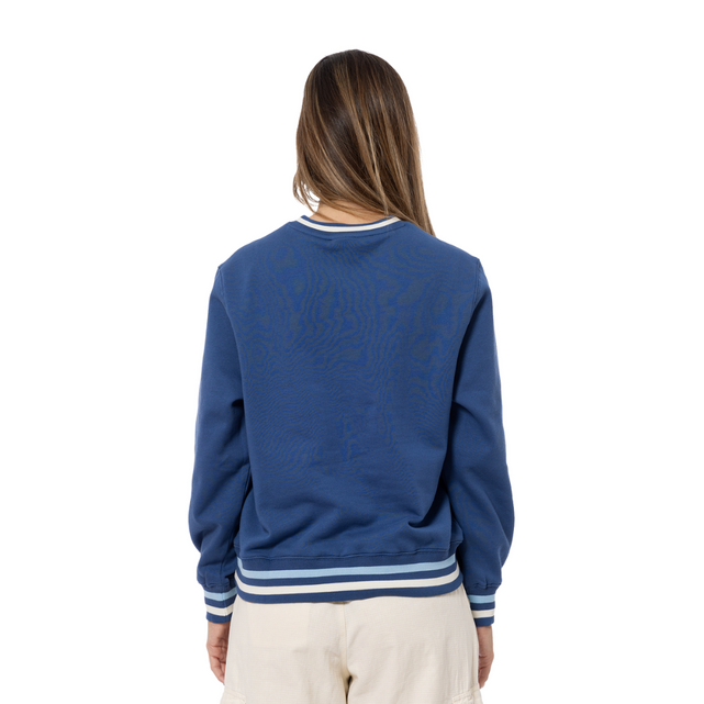 Back view of the 2025 Carlton Womens Stack Crew sweatshirt.