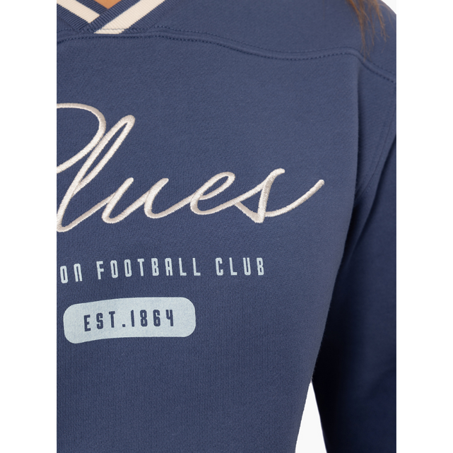 Close-up of the chest graphic on the 2025 Womens Stack Crew.