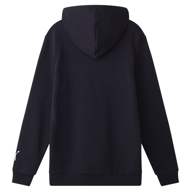 Angled back view of the 2025 Carlton PUMA Unisex Graphic Hoodie.