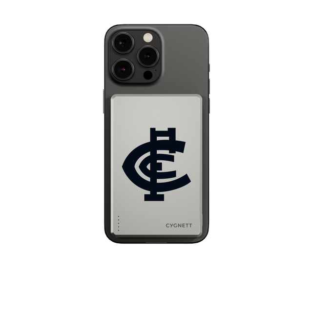 Lifestyle image showing the power bank charging a phone.