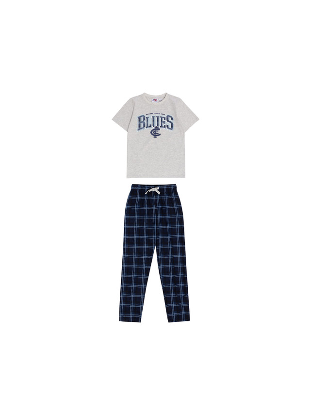 Full set of the 2025 Carlton Youth PJ Set (Tee and Pants) by NAR.