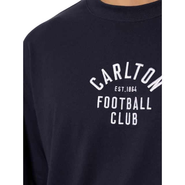 Close-up of the chest embroidery on the 2025 Men's Lock-Up Tee.