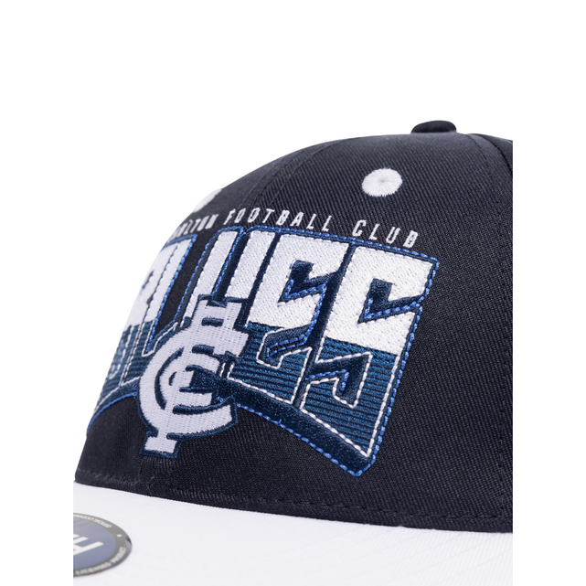 Back view of the 2025 Carlton Youth Supporter Cap showing adjuster.