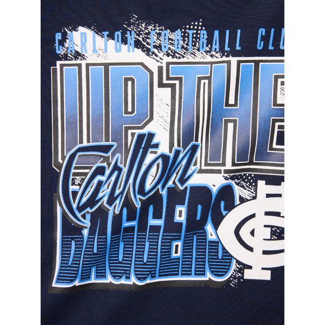 Close-up of the chest graphic on the Kids Carn Graphic Long Sleeve Tee.