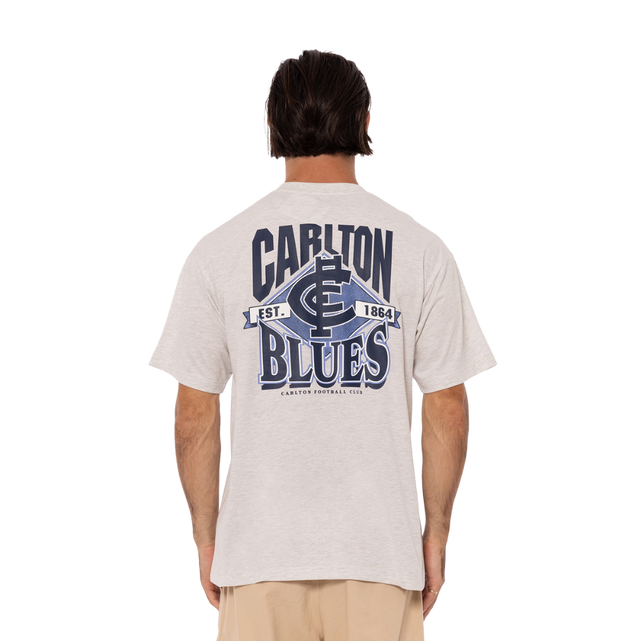 Back view of the 2025 Carlton Men's Loud & Proud Tee.