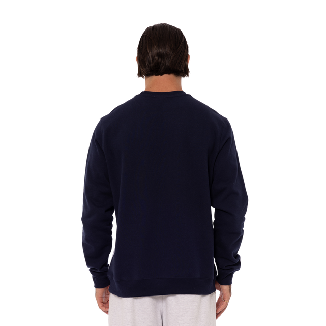 Back view of the 2025 Carlton Mens Loud & Proud Crew sweatshirt.