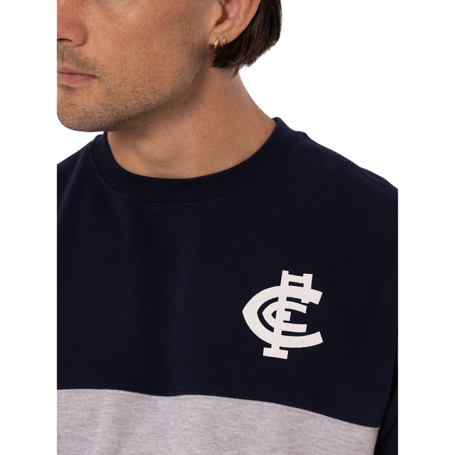 Close-up of the back graphic on the Mens Loud & Proud Crew.