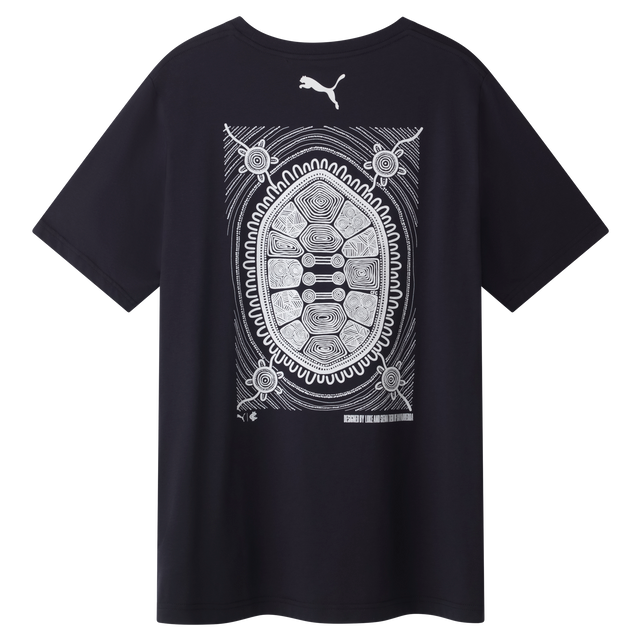 Back view of the 2025 Carlton PUMA Adults Indigenous Tee.
