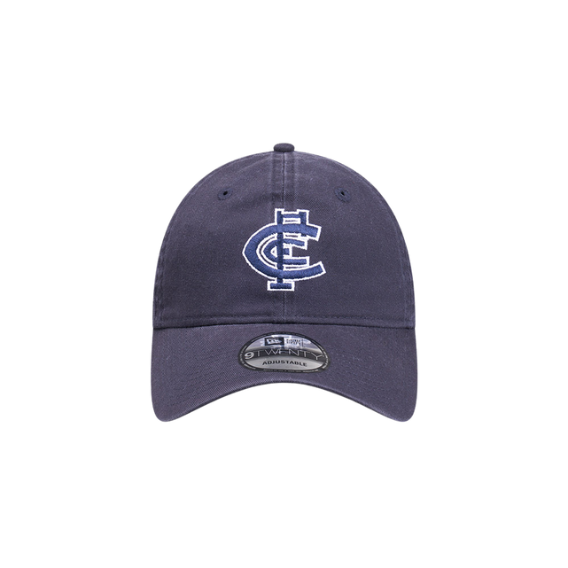 Front view of the 2025 Carlton New Era Blueout 9Twenty cap.