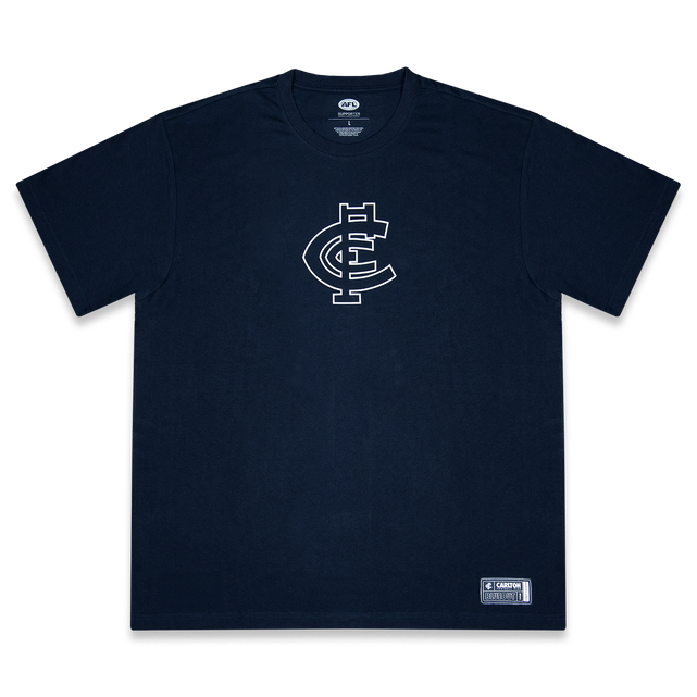 Flat lay of the Carlton Adult Blueout Tee by NAR.