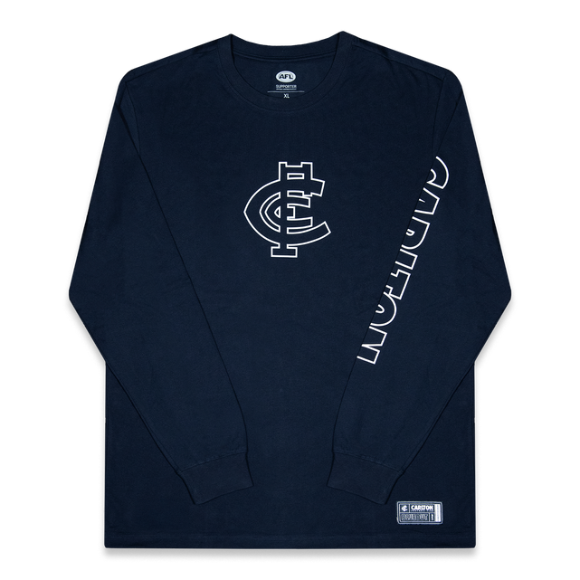 Flat lay of the Carlton Blueout Long Sleeve Tee by NAR.