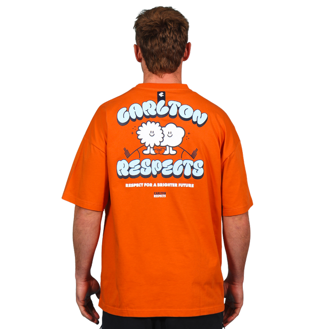 Side view of the 2025 Youth Carlton Respects Tee.
