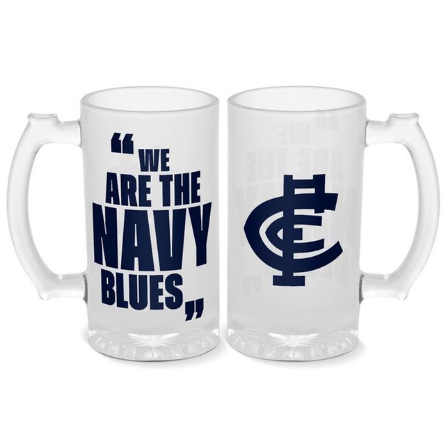 Carlton 500ml Frosted Stein glass by Licensing Essentials with monogram and song.