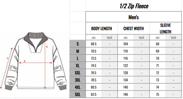 Men's 1/2 Zip Fleece Top