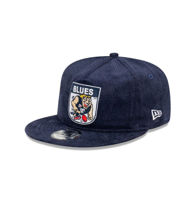 Front view of the Carlton New Era Mascot Cord Golfer snapback cap.