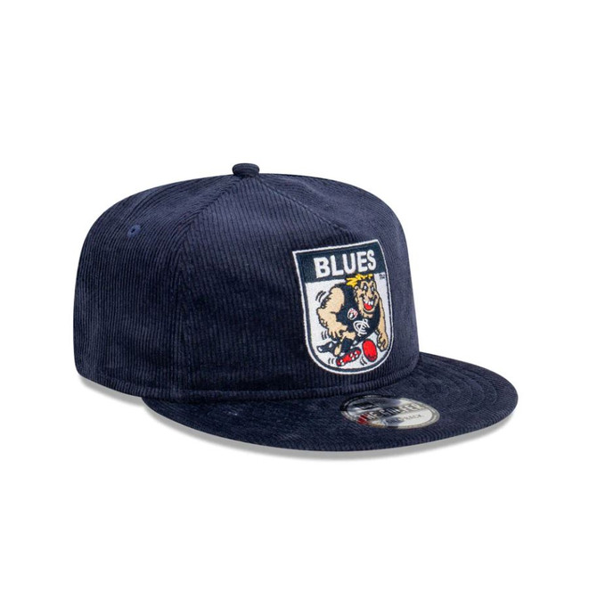 Angled front view of the Carlton New Era Mascot Cord Golfer cap.