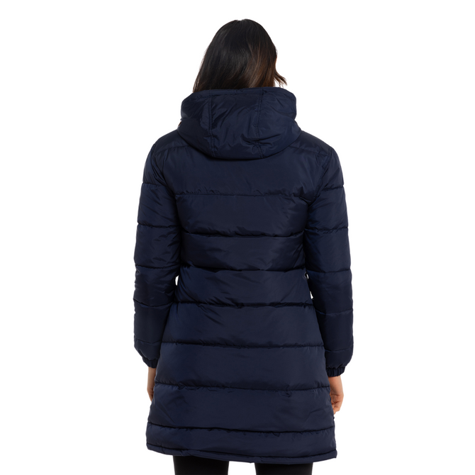 Back view of the W24 Carlton Womens Longline Puffer Jacket.