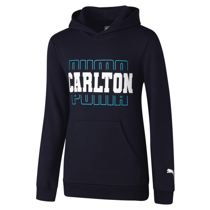 Front view of the Carlton PUMA Youth Logo Graphic Hood (Hoodie).