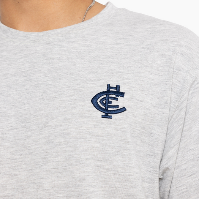 Back view of the Carlton Basic Grey Tee.