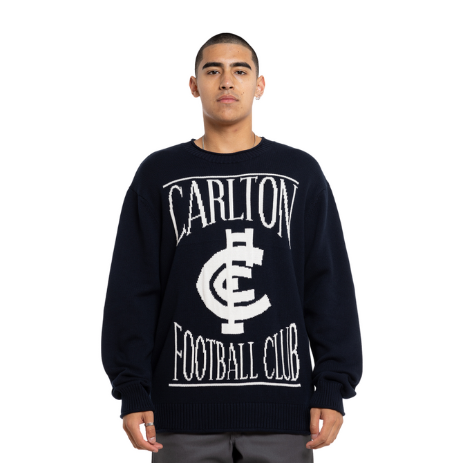 Back view of the Carlton Mens Supporter Knit Crew.