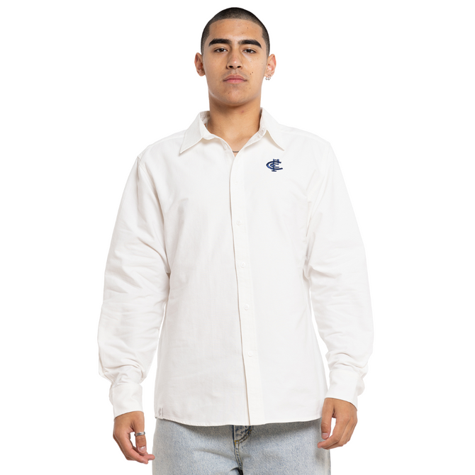 Side view of the Mens Carlton Embroidered Shirt.