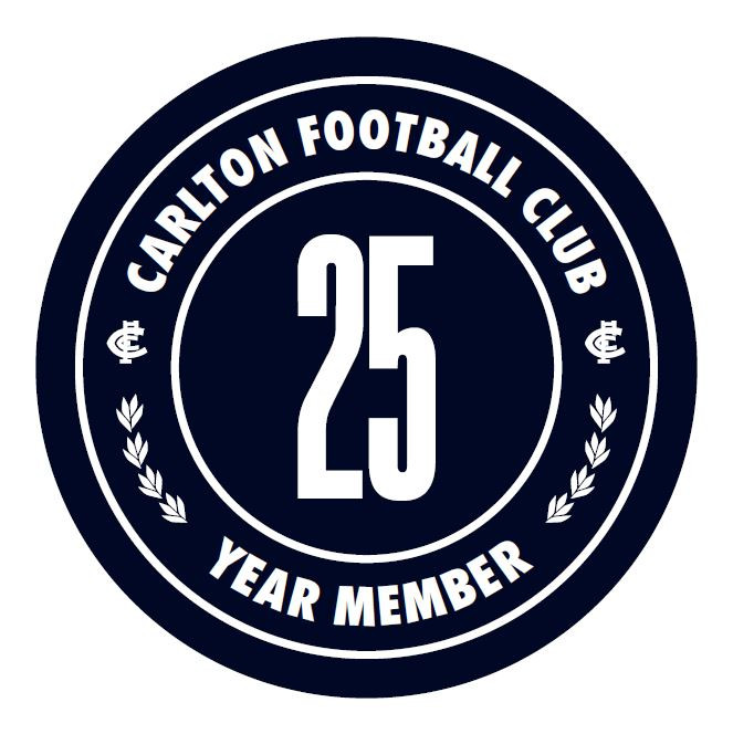 Official Carlton Member 25 Year Consecutive Pin by TPF.