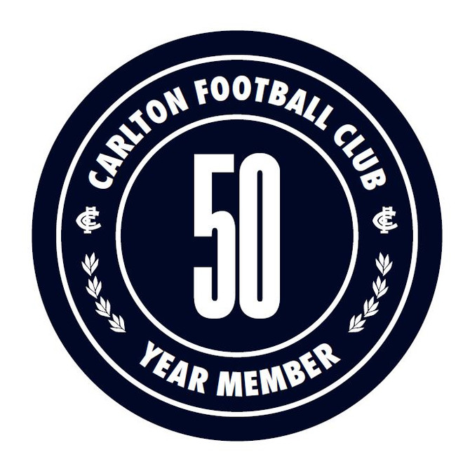 Official Carlton Member 50 Year Consecutive Pin by TPF.