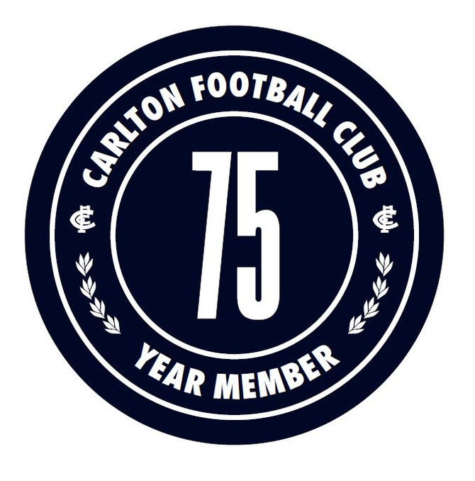 Official Carlton Member 75 Year Consecutive Pin by TPF.