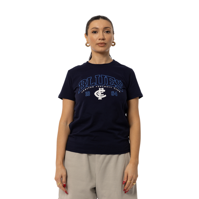 Side view of the Carlton Womens Core Graphic Tee.