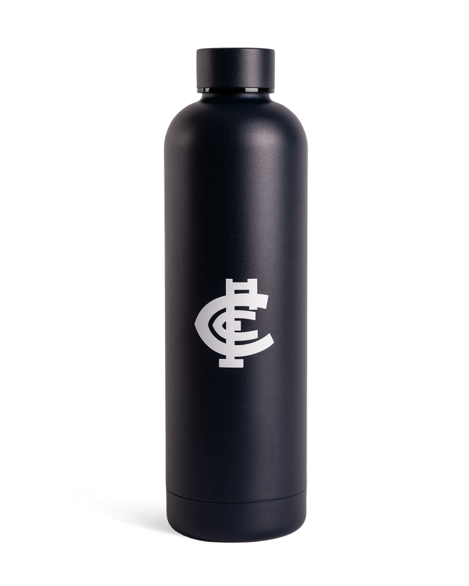 Front view of the Hope Water X Carlton FC 750mL Bottle in blue.