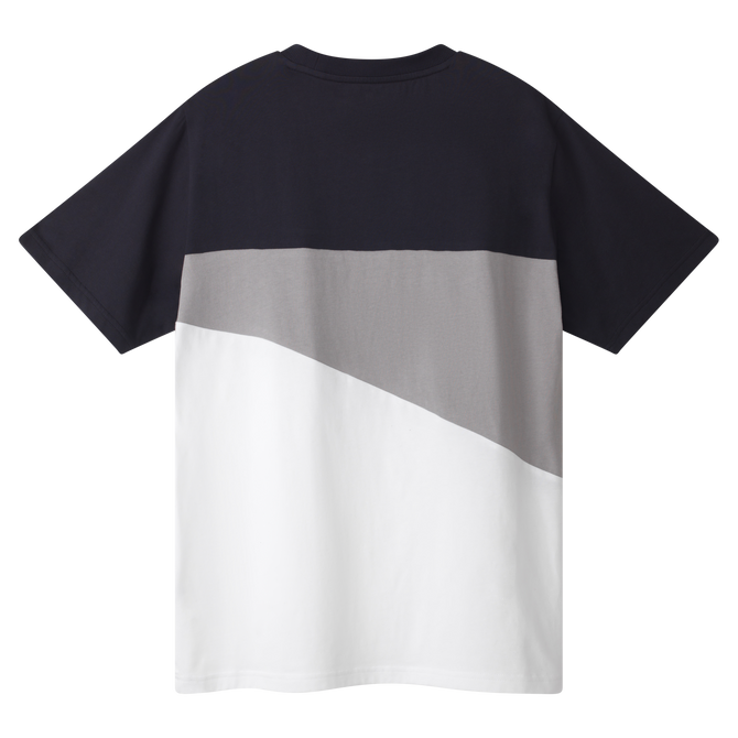 Angled back view of the 2025 PUMA Mens Navy 90s Tee.